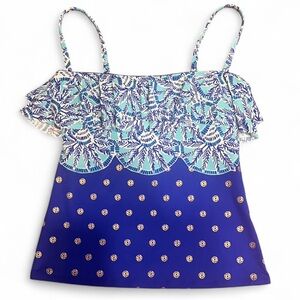 Lilly Pulitzer VEUC Belize gold & Blue Tankini SIZE 10